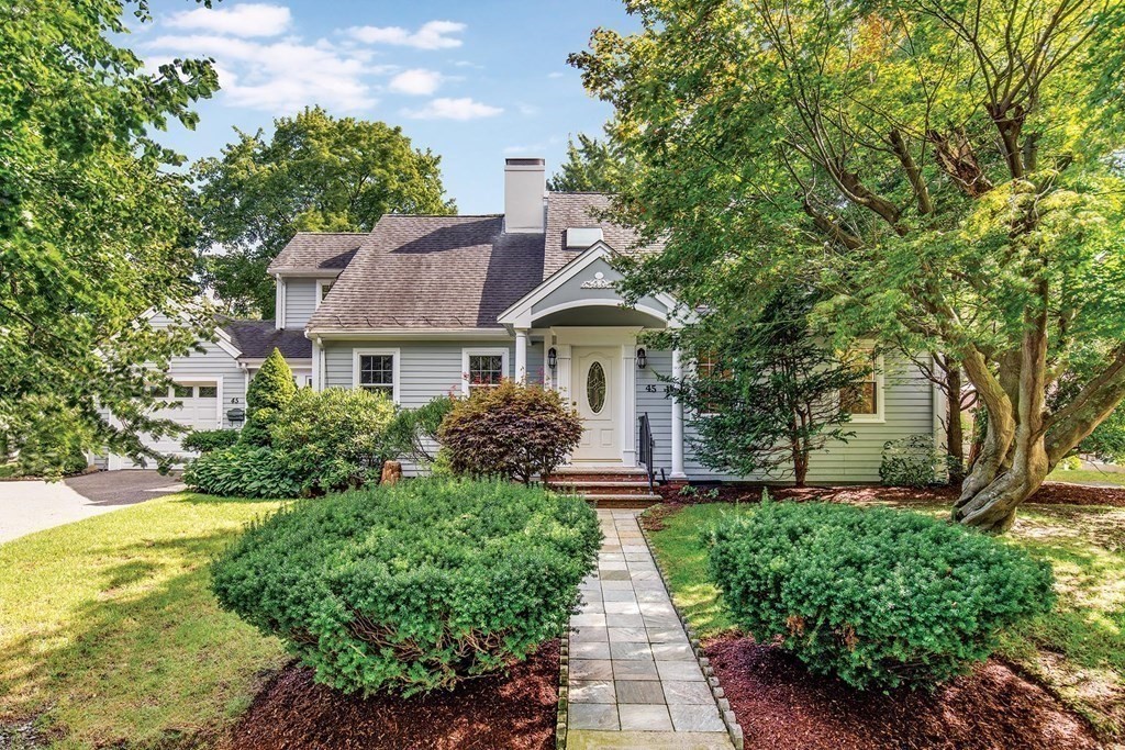 45 Haynes Road Newton, MA 02459 - Photo 12 of 12 a front view of a house with a yard and trees