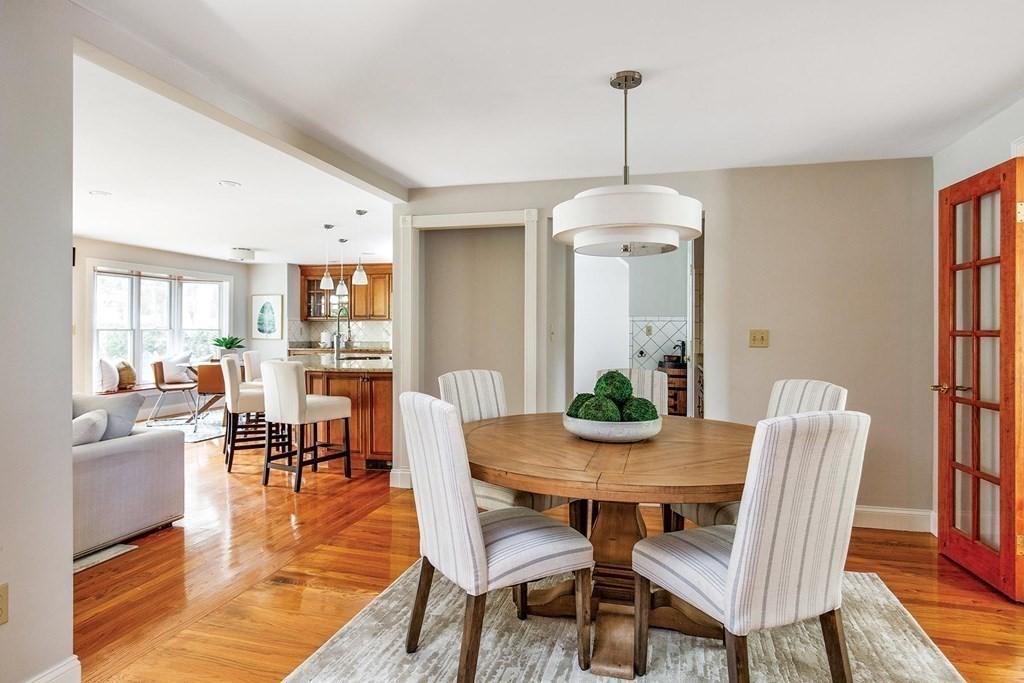 45 Haynes Road Newton, MA 02459 - Photo 3 of 12 a view of a dining room with furniture window and wooden floor