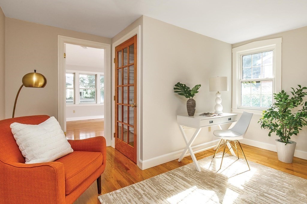 45 Haynes Road Newton, MA 02459 - Photo 10 of 12 a living room with furniture and wooden floor