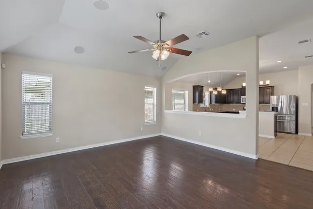 an empty room with a window