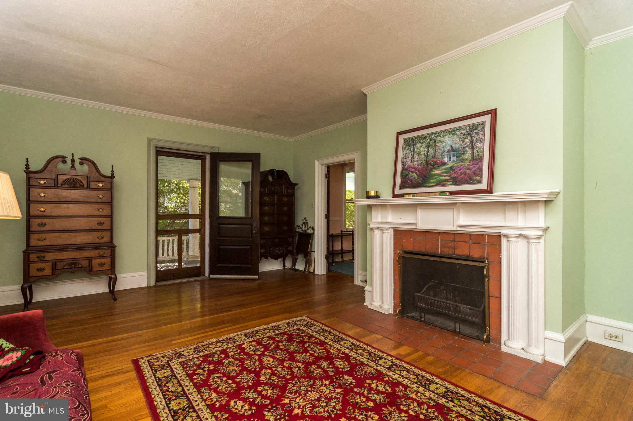 208 Wyncote Road Jenkintown, PA 19046 - Photo 11 of 77 Living Room with Side Door to Side Porch