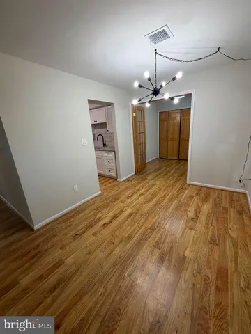 a view of a livingroom with a chandelier