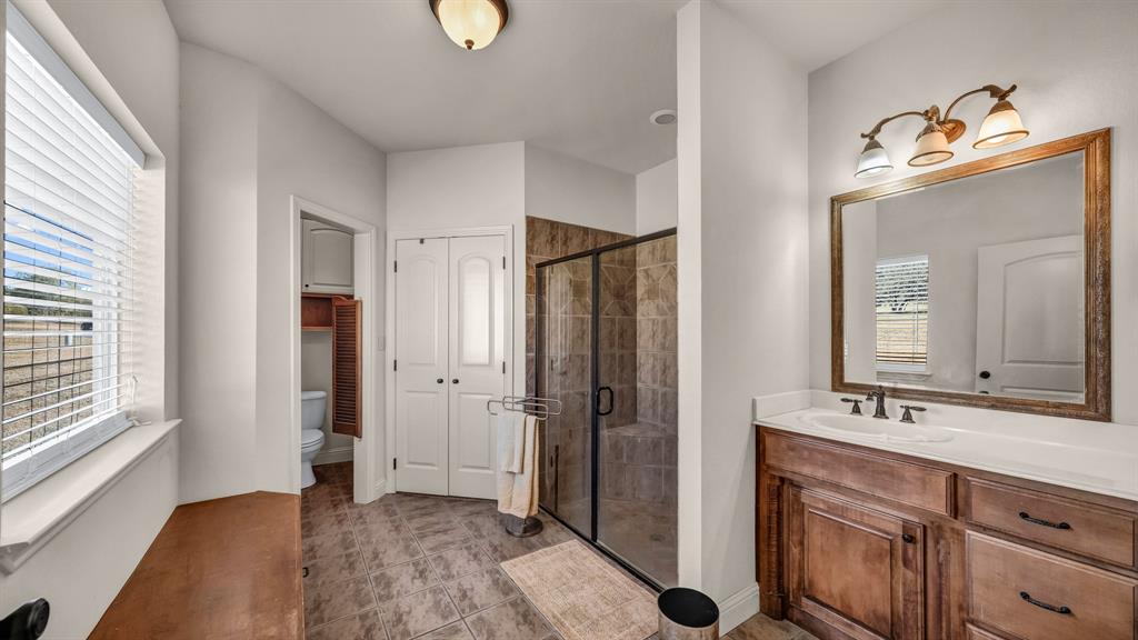 1144 B Boling Ranch North Road Azle, TX 76020 - Photo 32 of 40 a bathroom with a sink and a mirror
