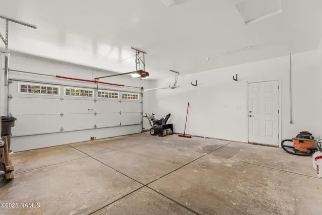 a view of a garage with furniture