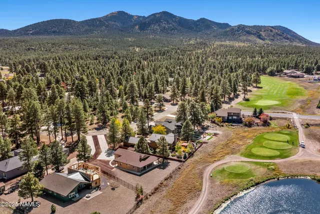 a view of a lake with a mountain