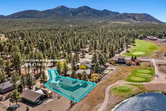 a view of a swimming pool with a yard