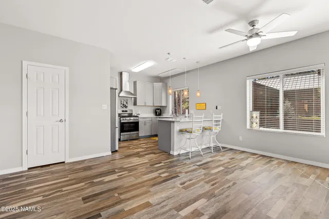 a view of kitchen and window