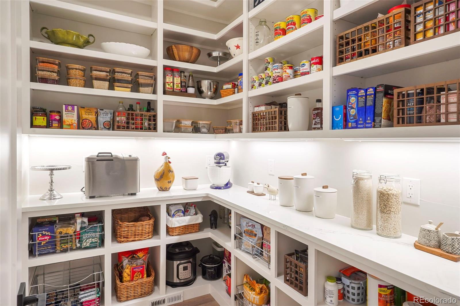 10621 Lone Fox Road Franktown, CO 80116 - Photo 20 of 50 a cabinet in a kitchen with lots of clutter and cabinets