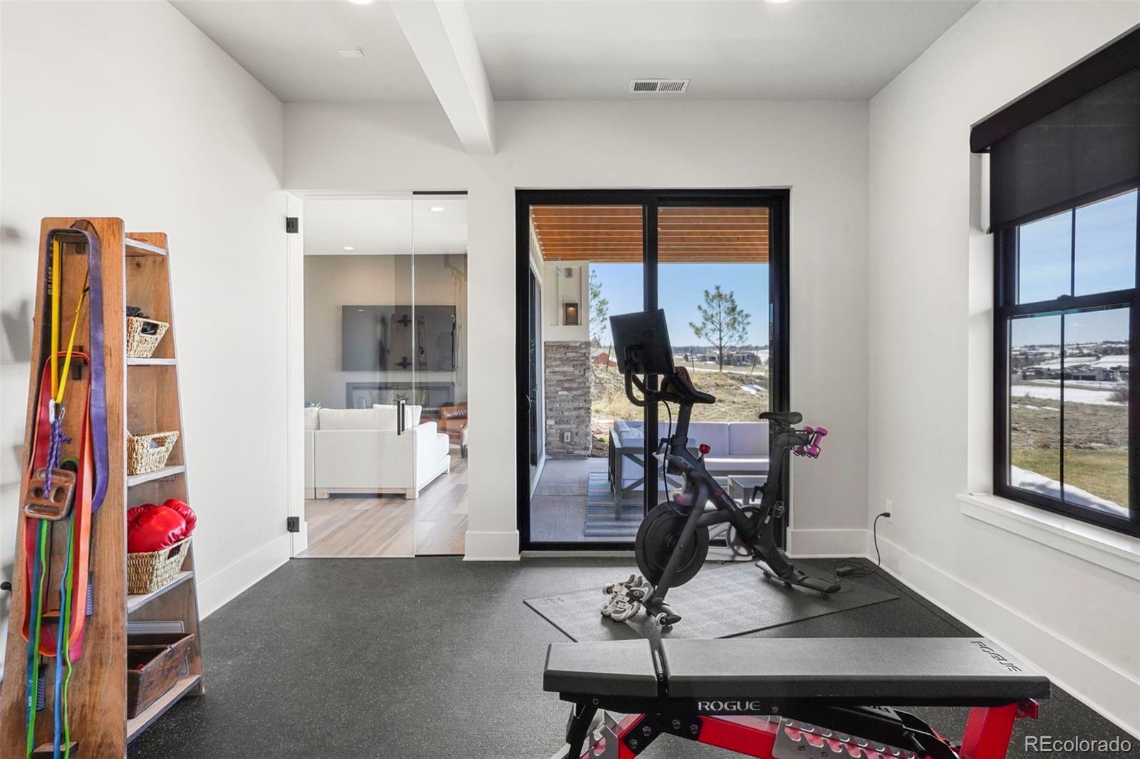 10621 Lone Fox Road Franktown, CO 80116 - Photo 38 of 50 a view of a room with gym equipment