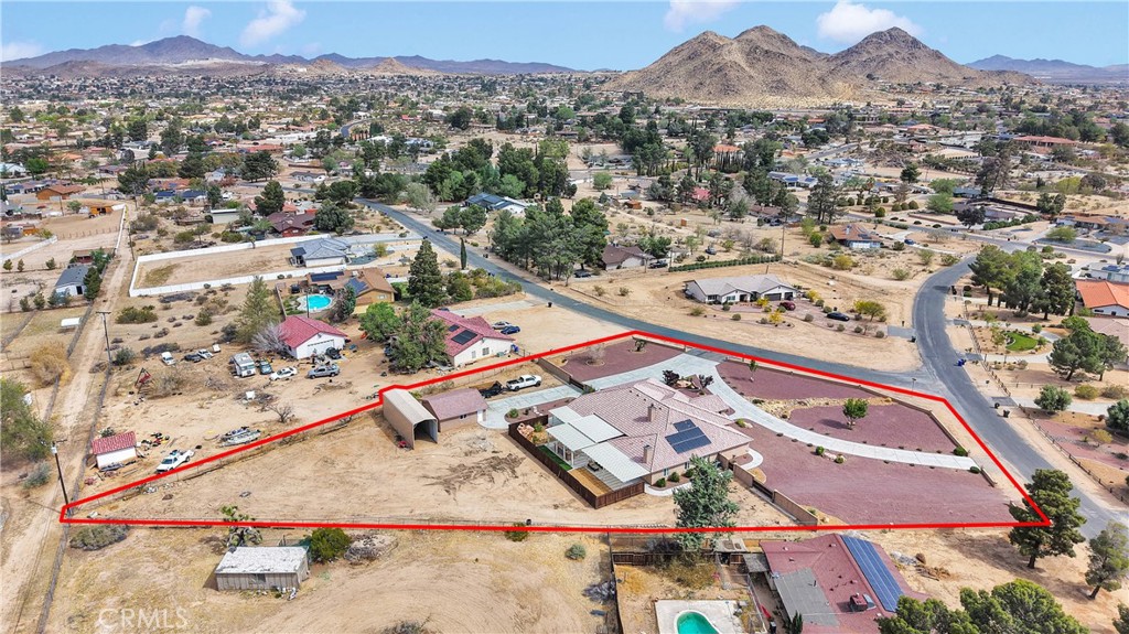 19501 Kinai Road Apple Valley, CA 92307 - Photo 64 of 69 an aerial view of residential houses and outdoor space