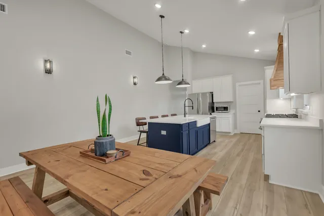 a view of a room with racks on the wall