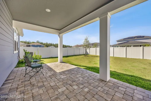 a patio with patio area