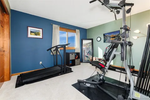 a room with gym equipment