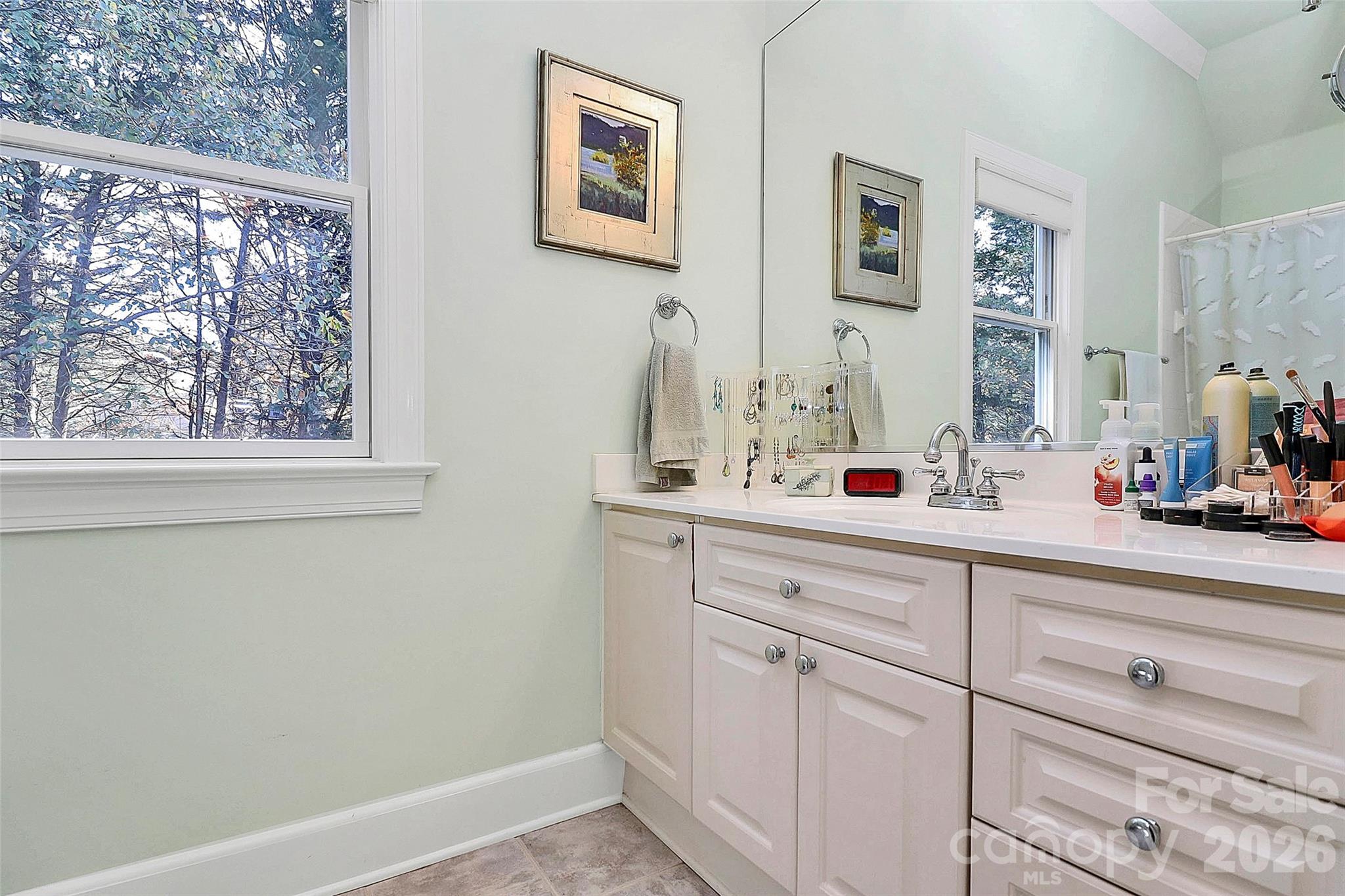 304 South Canterbury Road Charlotte, NC 28211 - Photo 17 of 39 a bathroom with a sink and a mirror