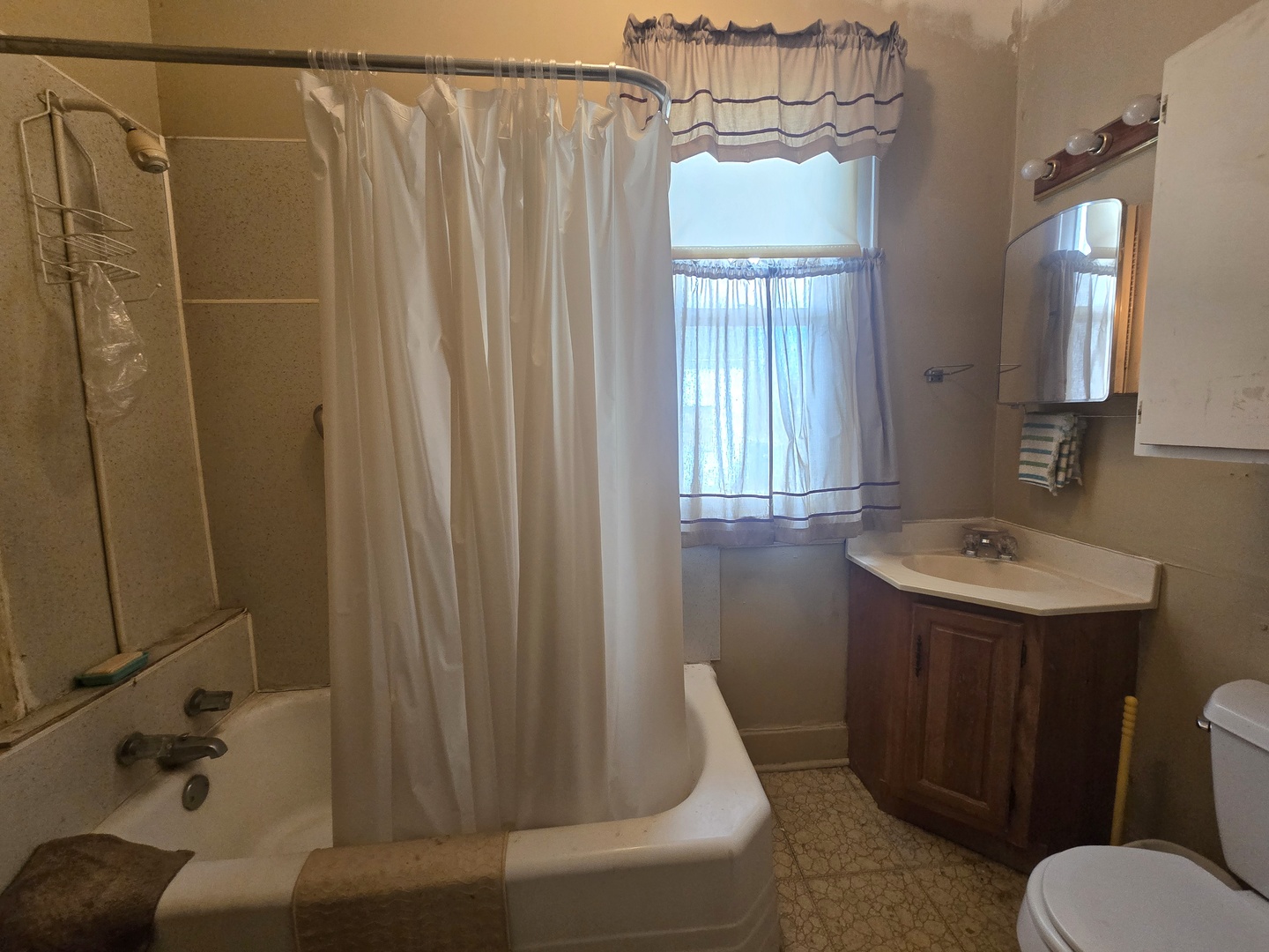 157-159 West Hickory Street Kankakee, IL 60901 - Photo 28 of 33 a bathroom with a sink a toilet and shower