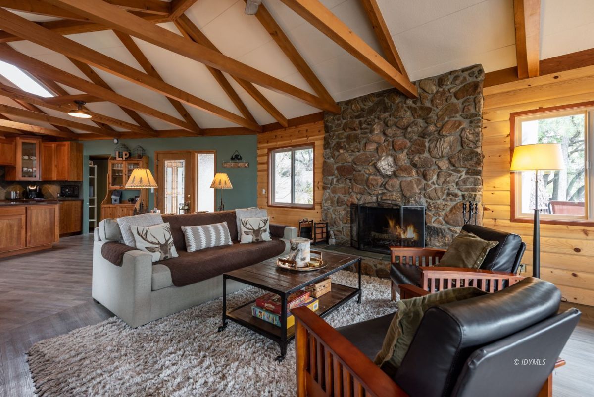 24740 Marion Ridge Drive Idyllwild, CA 92549 - Photo 3 of 30 Great room w/native stone fireplace