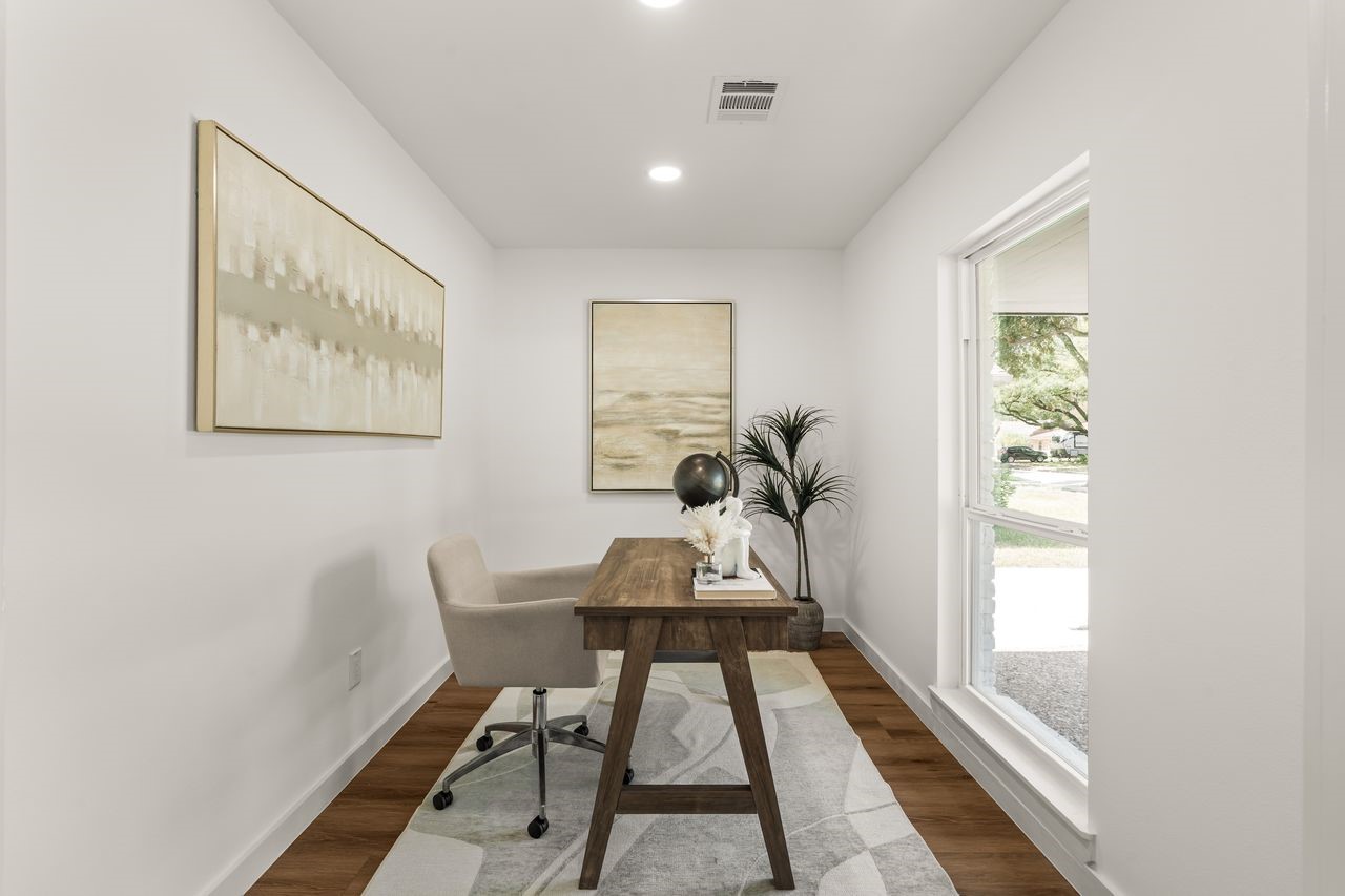 5207 Hummingbird Street Houston, TX 77035 - Photo 12 of 23 Dedicated home office with natural light, ideal for working from home or a quiet study space