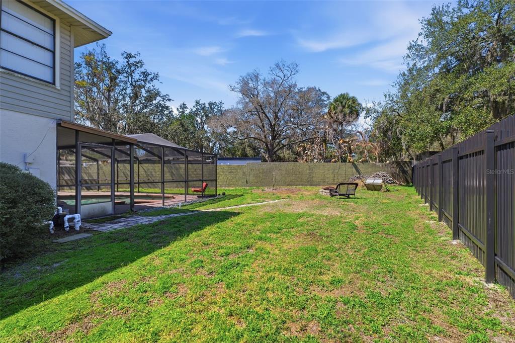 12935 Rain Forest Street Temple Terrace, FL 33617 - Photo 38 of 51 a view of backyard with swimming pool and green space