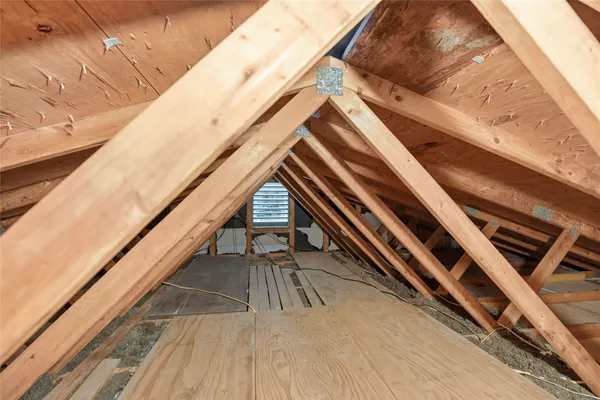 a storage room with cabinets