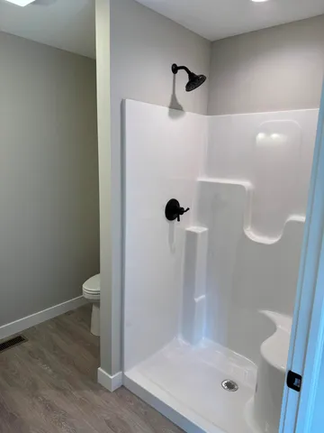 a bathroom with a shower