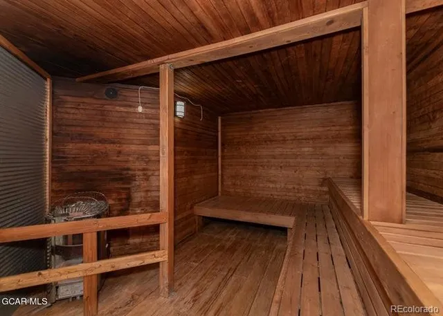 a view of wooden door