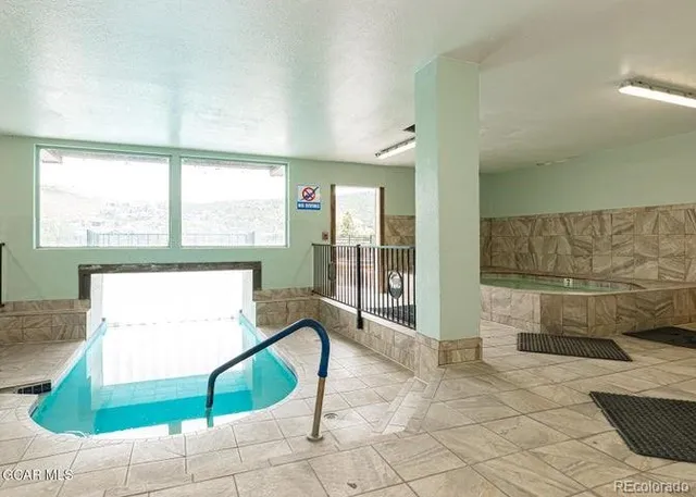 a living room with a large window