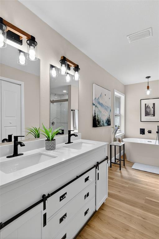 7078 South Threshold Point Homosassa, FL 34446 - Photo 52 of 75 a bathroom with a granite countertop sink a mirror and a bathtub