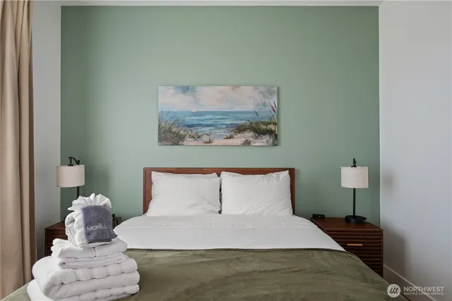 a bed room with a bed