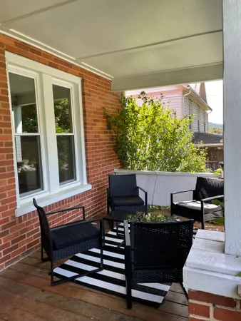 a view of a outdoor seating area