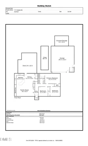 a view of a balcony with large trees