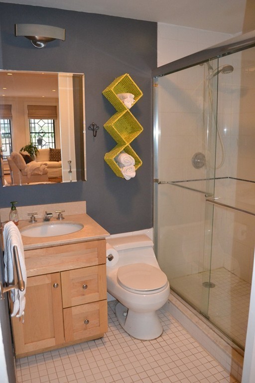 315-317 Beacon Street, Unit 1 Boston, MA 02116 - Photo 7 of 11 a bathroom with a toilet sink and mirror
