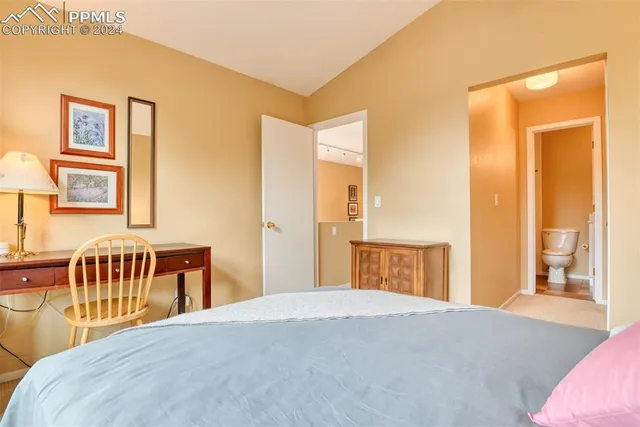 a bathroom with a shower and a toilet