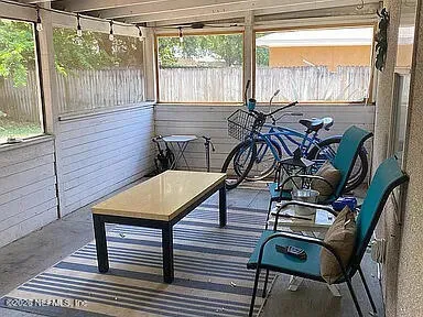 a view of a outdoor seating area