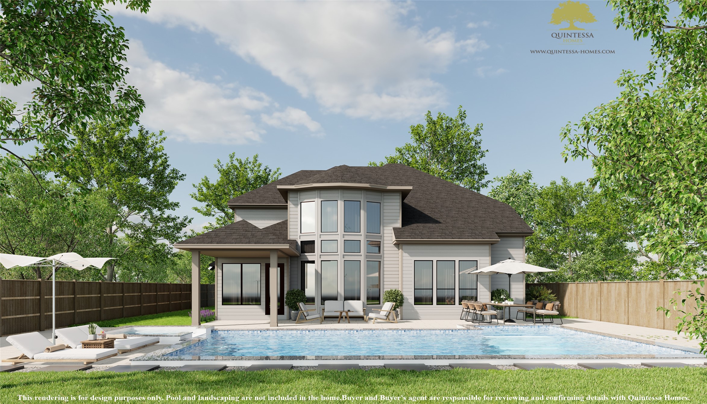 8033 Ridgeview Drive Houston, TX 77055 - Photo 4 of 36 Artist Rendering of Backyard. Pool and Backyard Sod Not Included In Home.