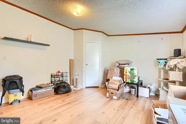 a bedroom with furniture and a wooden floor
