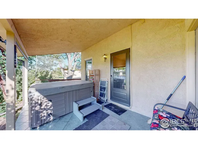 a backyard of a house with seating space