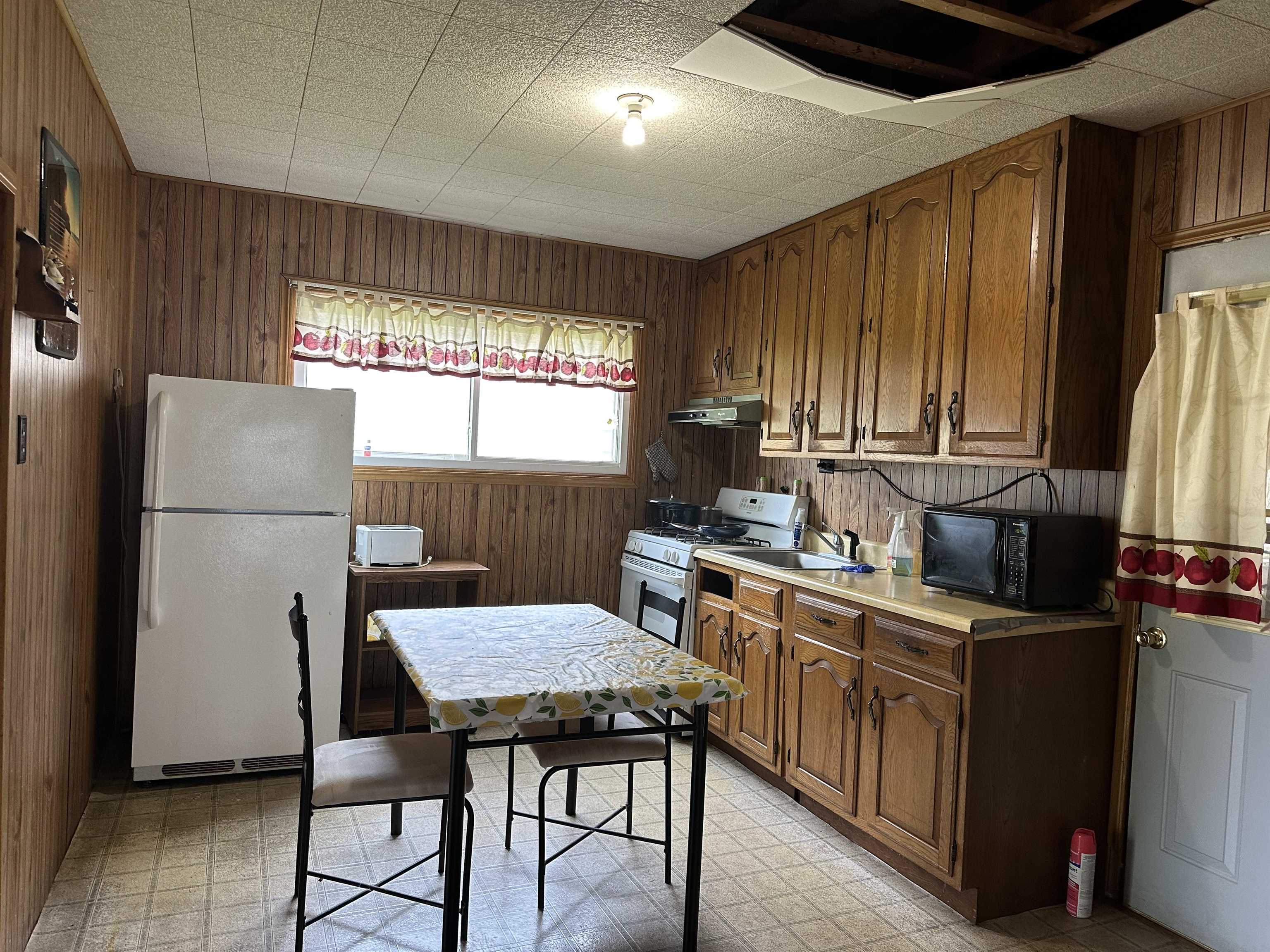 206 Viaduct Road Savanna, IL 61074 - Photo 3 of 14 a kitchen with a table chairs refrigerator and window