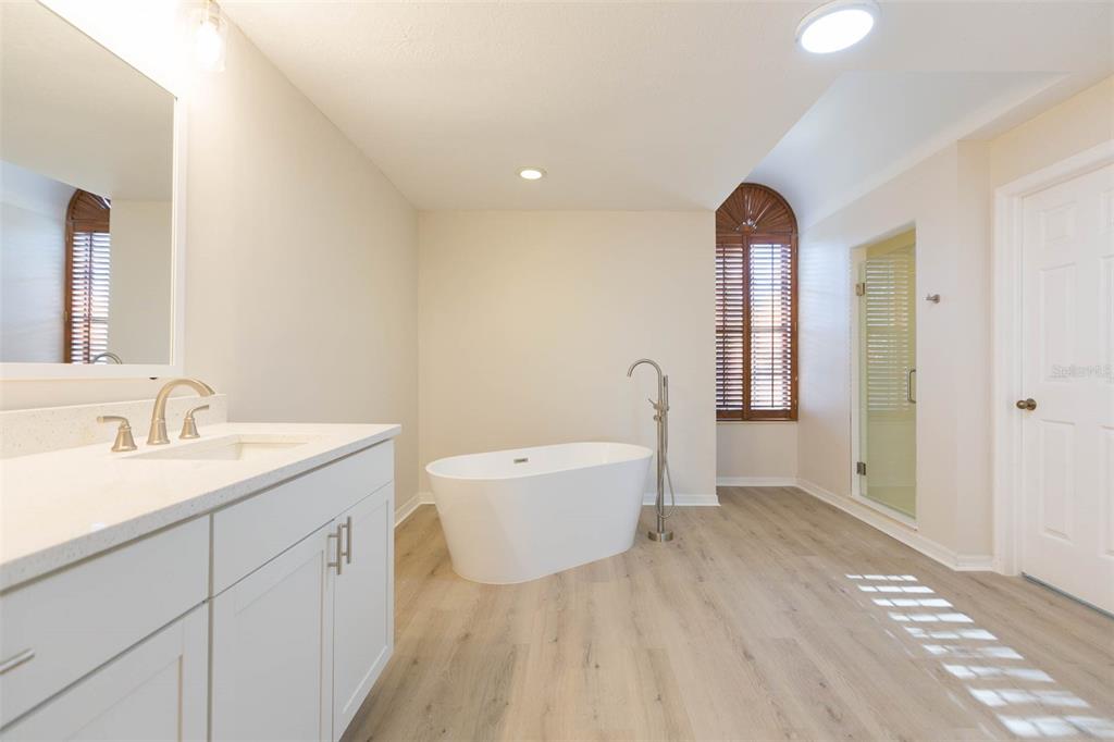 937 Bunker View Drive Apollo Beach, FL 33572 - Photo 15 of 73 a spacious bathroom with a tub sink and mirror