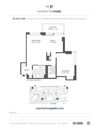 $4,850 | 10-40 River Road, Unit 2005D | Roosevelt Island
