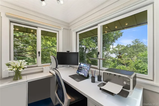 a view of a workspace with a window