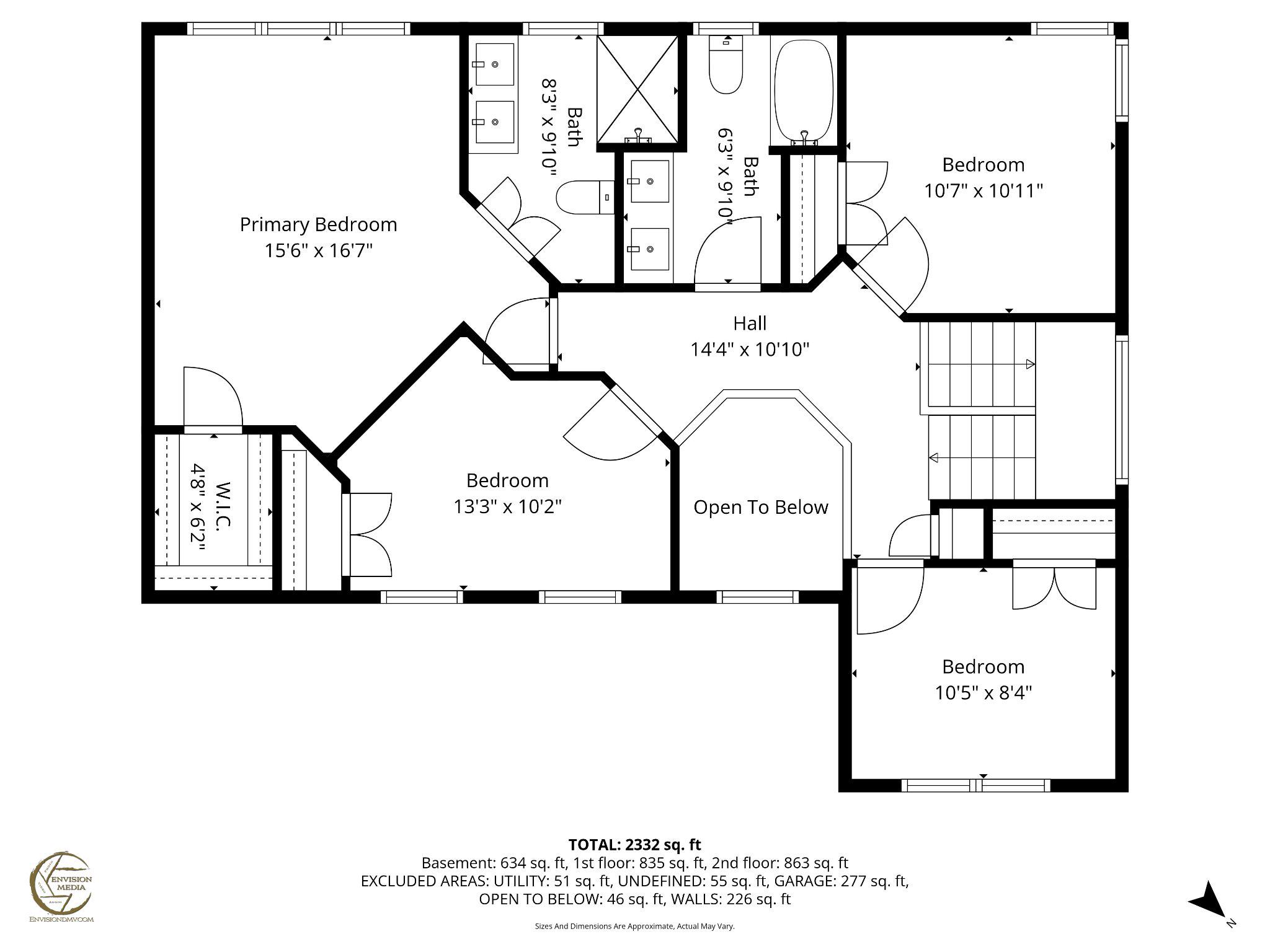 210 Walnut Creek Road Huntingtown, MD 20639 - Photo 44 of 47 Upstairs bedroom plan and layout