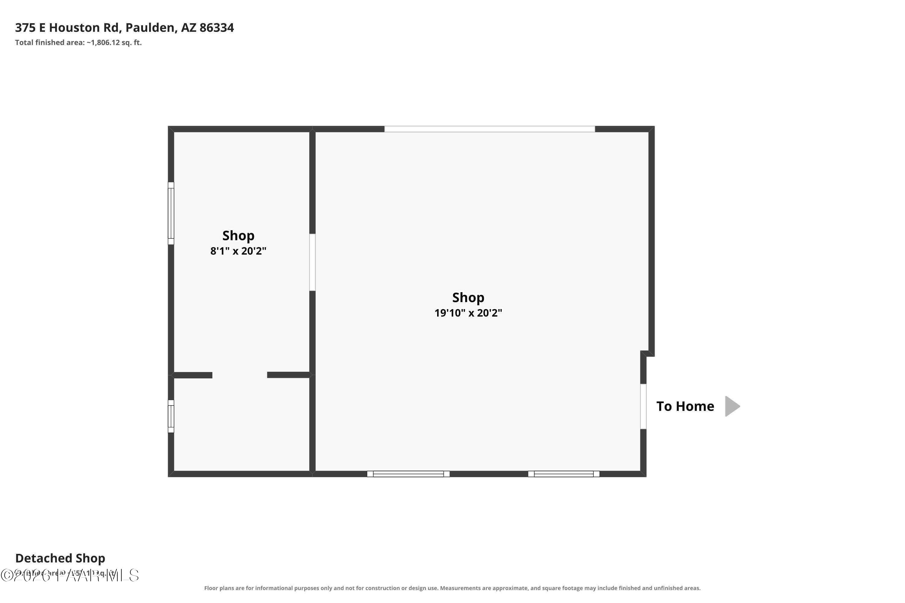 375 East Houston Road Paulden, AZ 86334 - Photo 34 of 35 Detached-Shop Floor Plan