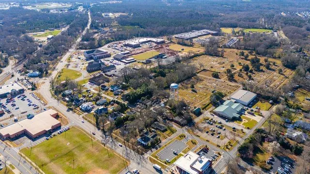 an aerial view of multiple house