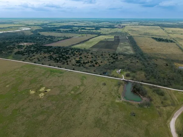 a view of a city from a yard