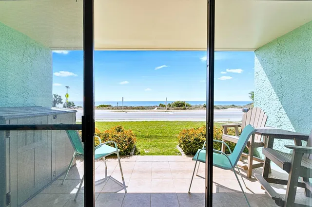 a view of an ocean from a building