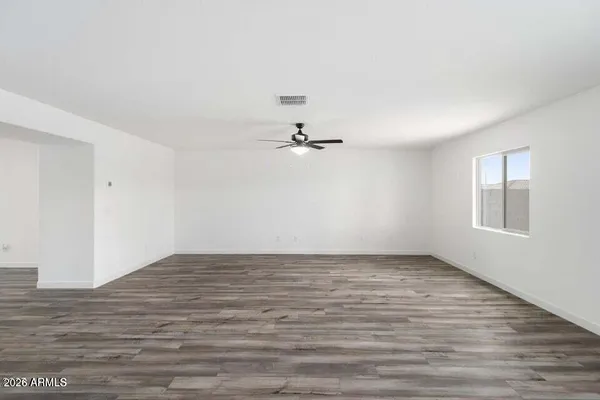 an empty room with a window