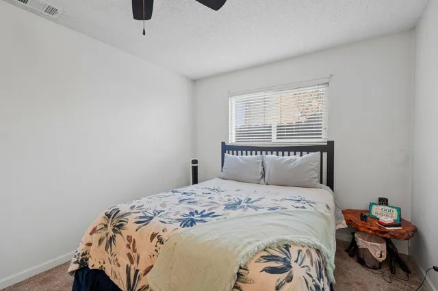 a bathroom with a shower curtain and a window