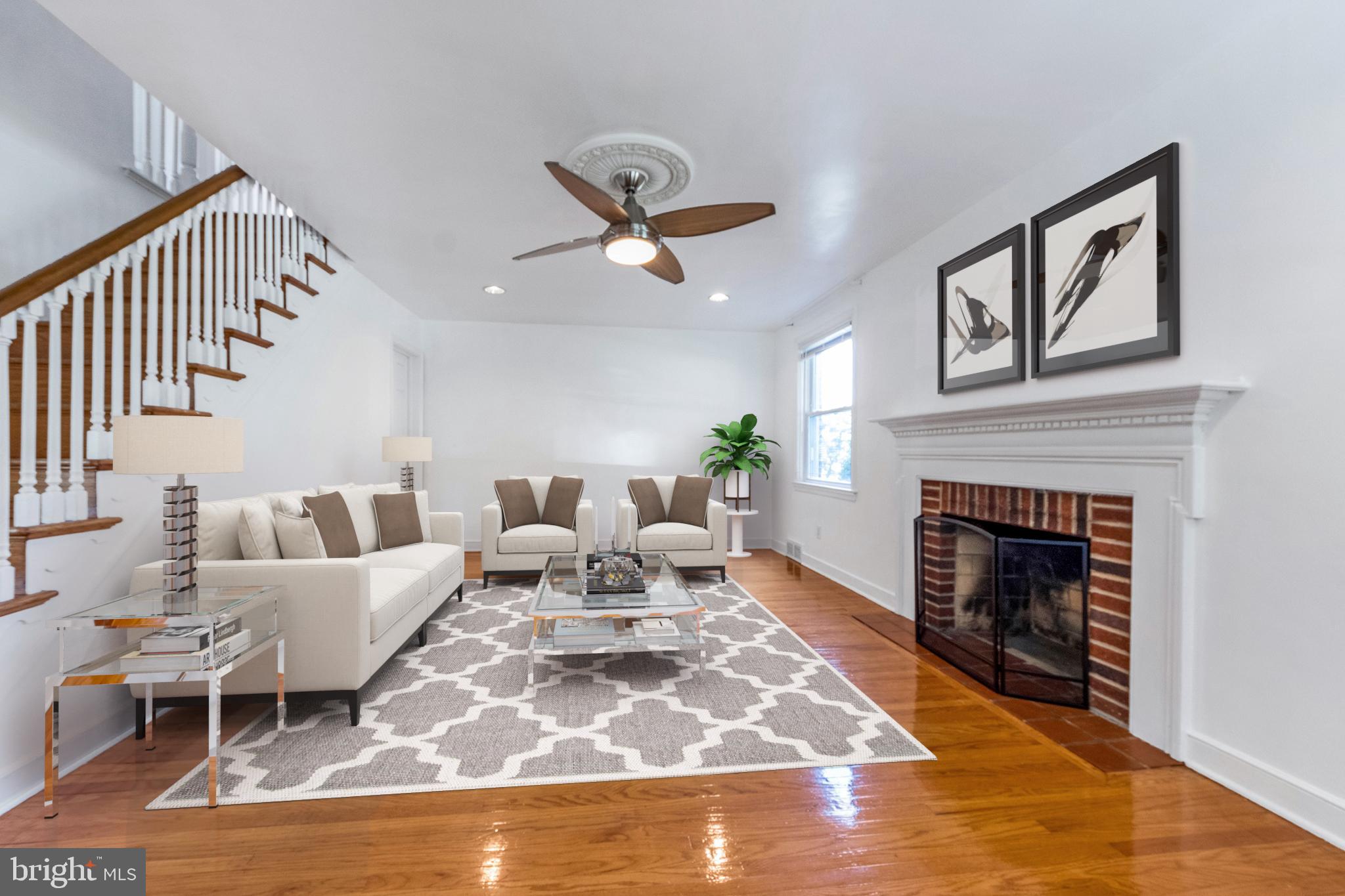 1 Lanfair Road Cheltenham, PA 19012 - Photo 3 of 23 Living room (virtually staged)