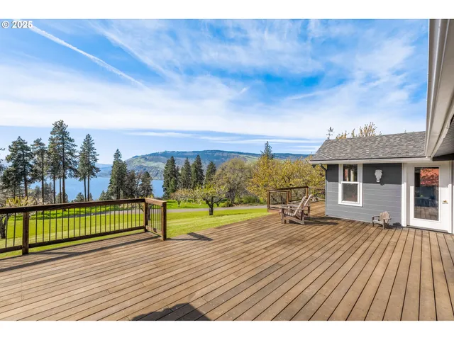 a view of a terrace with a yard