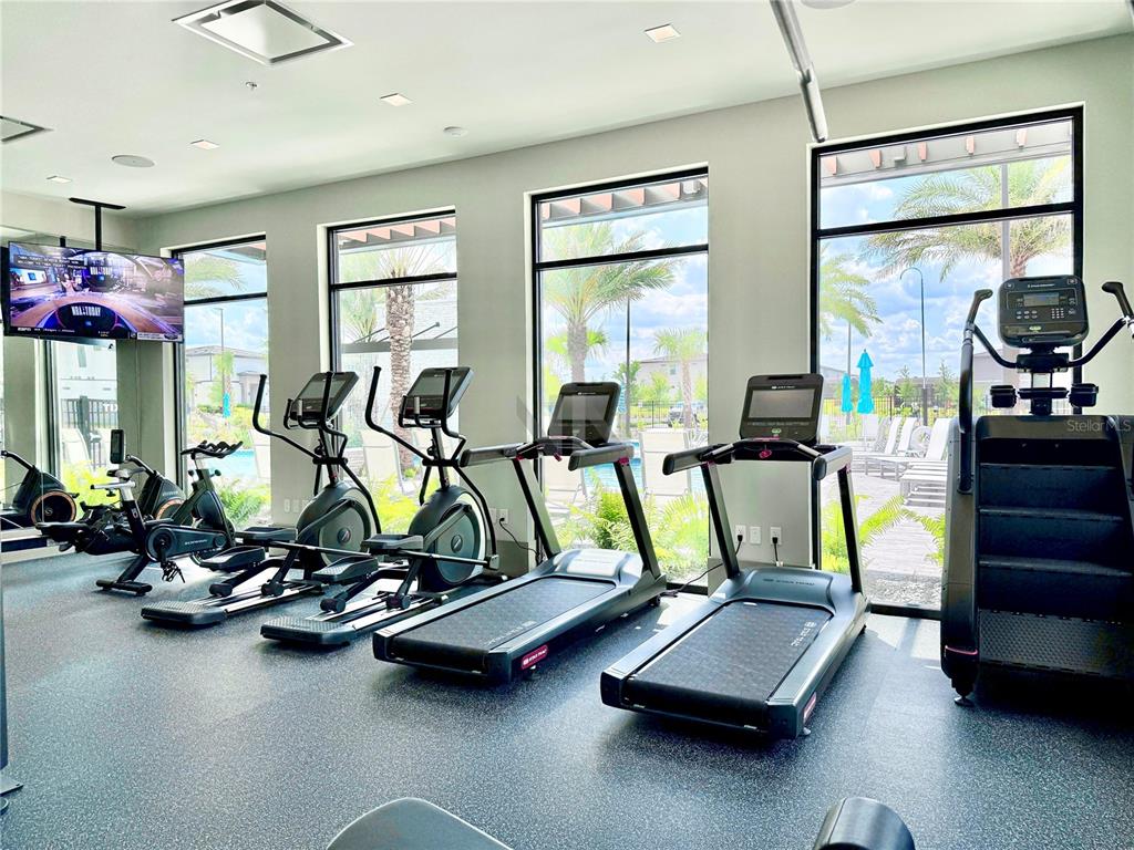 6271 Sand Skipper Road Orlando, FL 32821 - Photo 45 of 46 a room with gym equipment and a large window